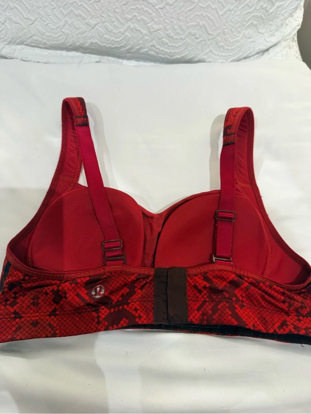 lululemon athletica Red Snake-Print Molded Sports Bra